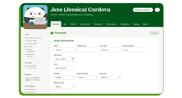 BambooHR Dashboard QkrHR