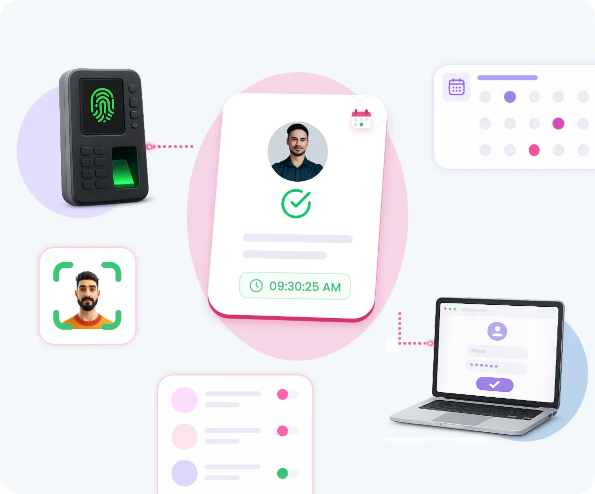 Capture every punch from biometric, mobile and web in one attendance log